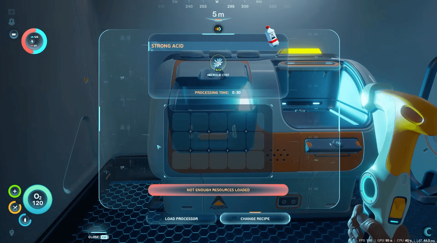Strong Acid crafting in Subnautica 2 near purple plant growths